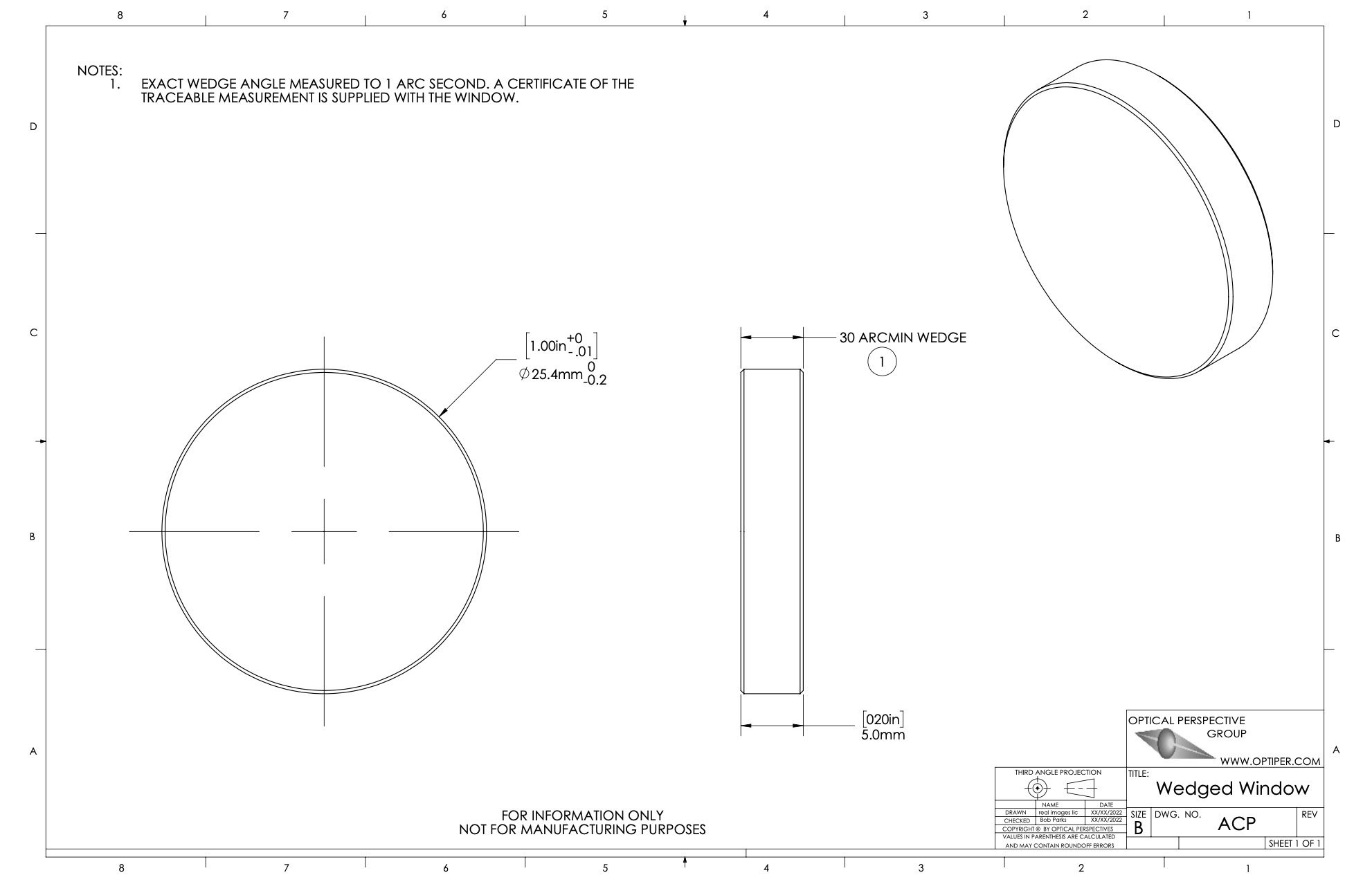 PSM Angular Measurement Calibration Package Optical Perspectives Group